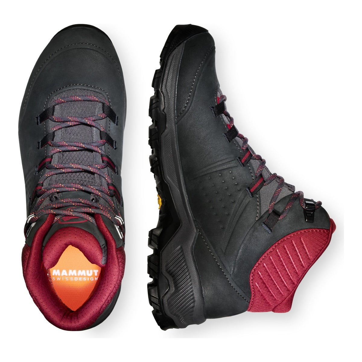 Bocanci Drumetie Femei Mammut Nova IV Mid GTX Black-Blood Red