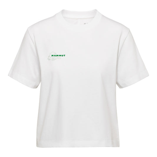 Tricou Femei Mammut Base Cropped Glacier Alb
