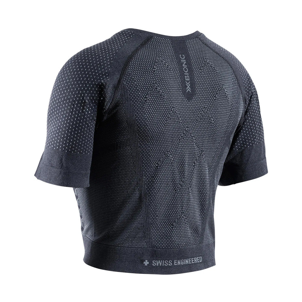 Top Femei X-BIONIC Xceed Run Crop X Black-Rhino Grey