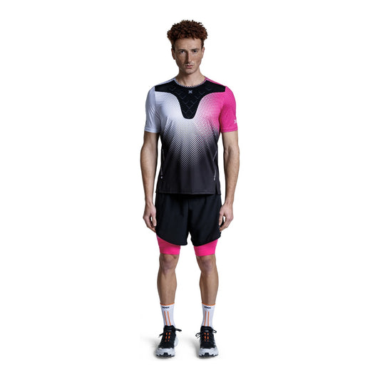 Tricou Barbati X-Bionic Corefusion Run Dot Fade/White/Neo Pink