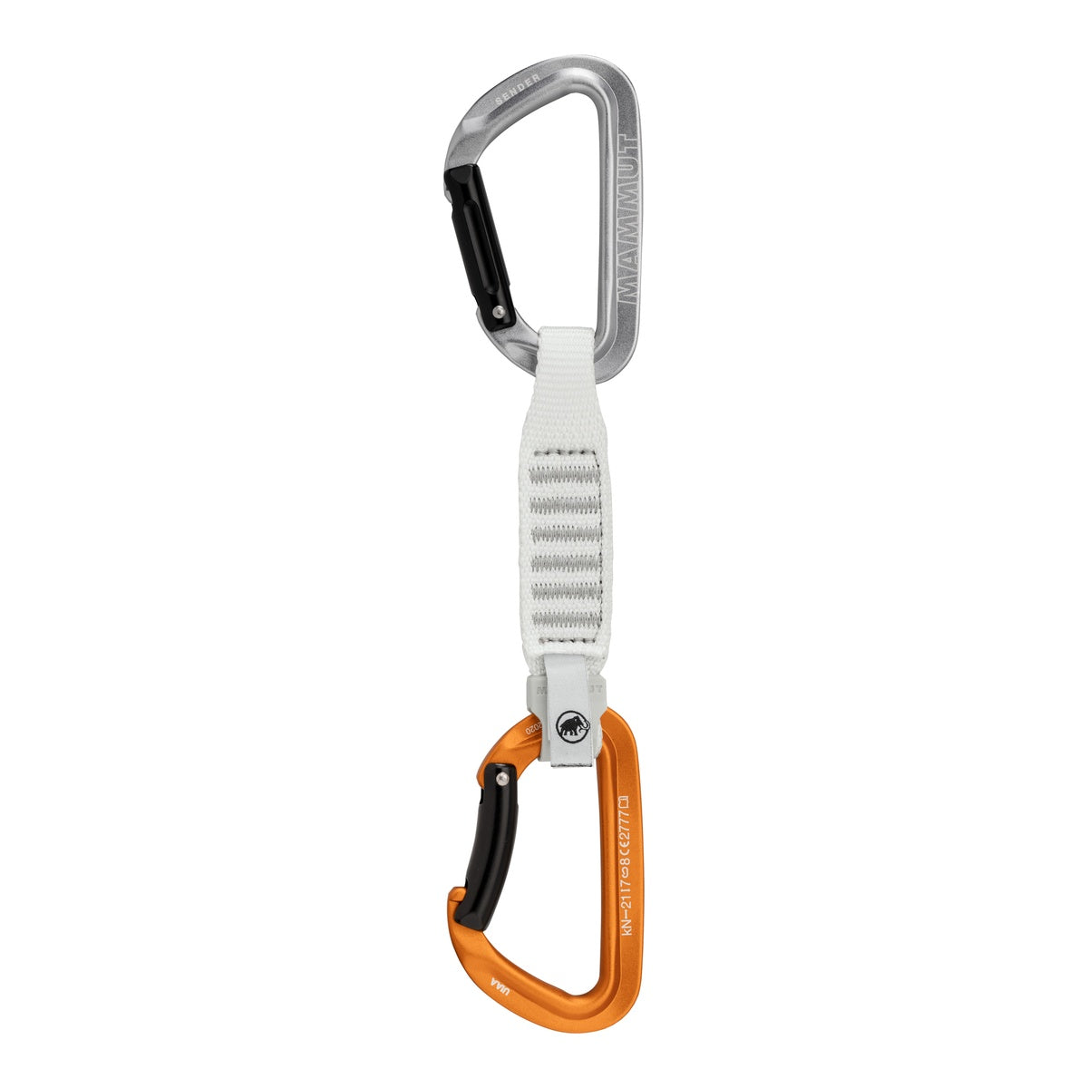 Carabiniera Mammut Sender Keylock 12 cm Quickdraw Light Grey-Gold