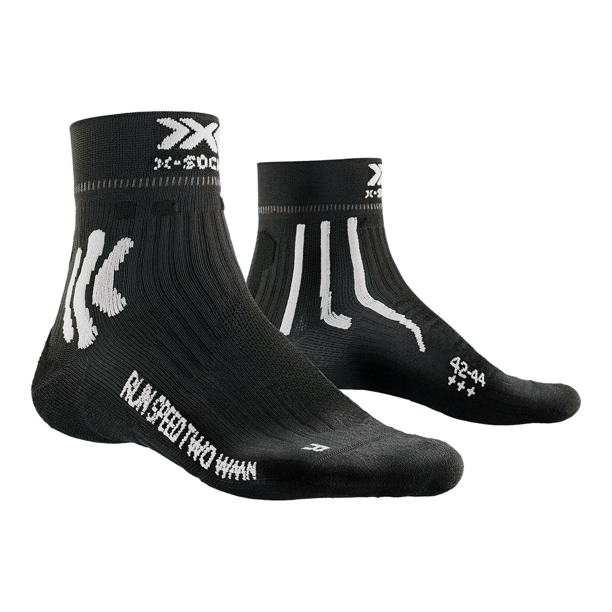 Sosete Alergare Femei X-Bionic Run Speed Two 4.0 Wmn Opal Black/Arctic White
