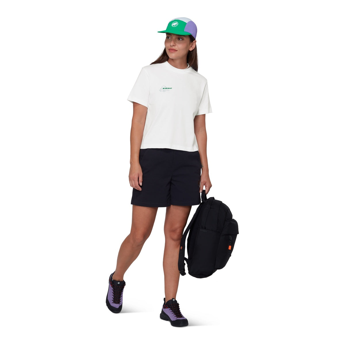 Tricou Femei Mammut Base Cropped Glacier Alb