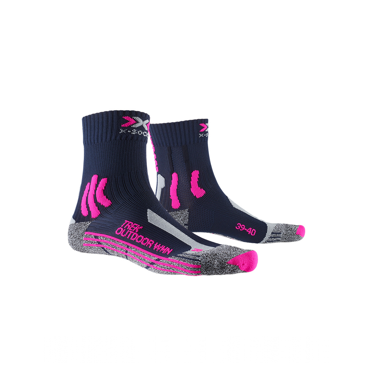 Sosete Femei X-Bionic Trek Outdoor Midnight Blue/Pink/LT Grey Melange