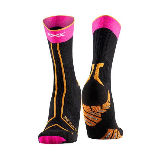 Sosete Unisex X-BIONIC Trailrun Terraskin Expert Crew X Black-Fluo Pink-Blazing Orange