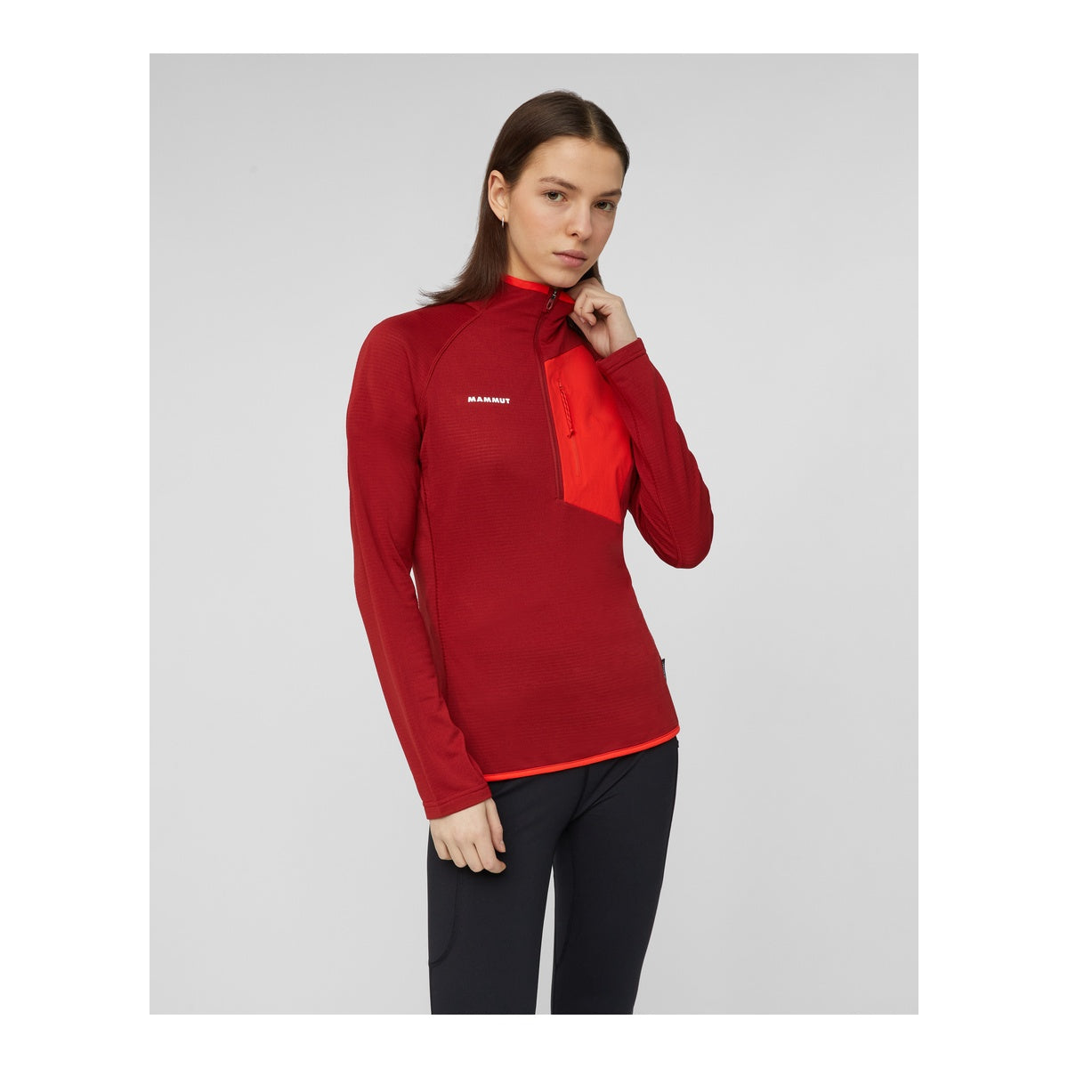 Bluza Femei Mammut Aenergy Light Ml Half Zip Pull Dark Mammut Red-Mammut Red