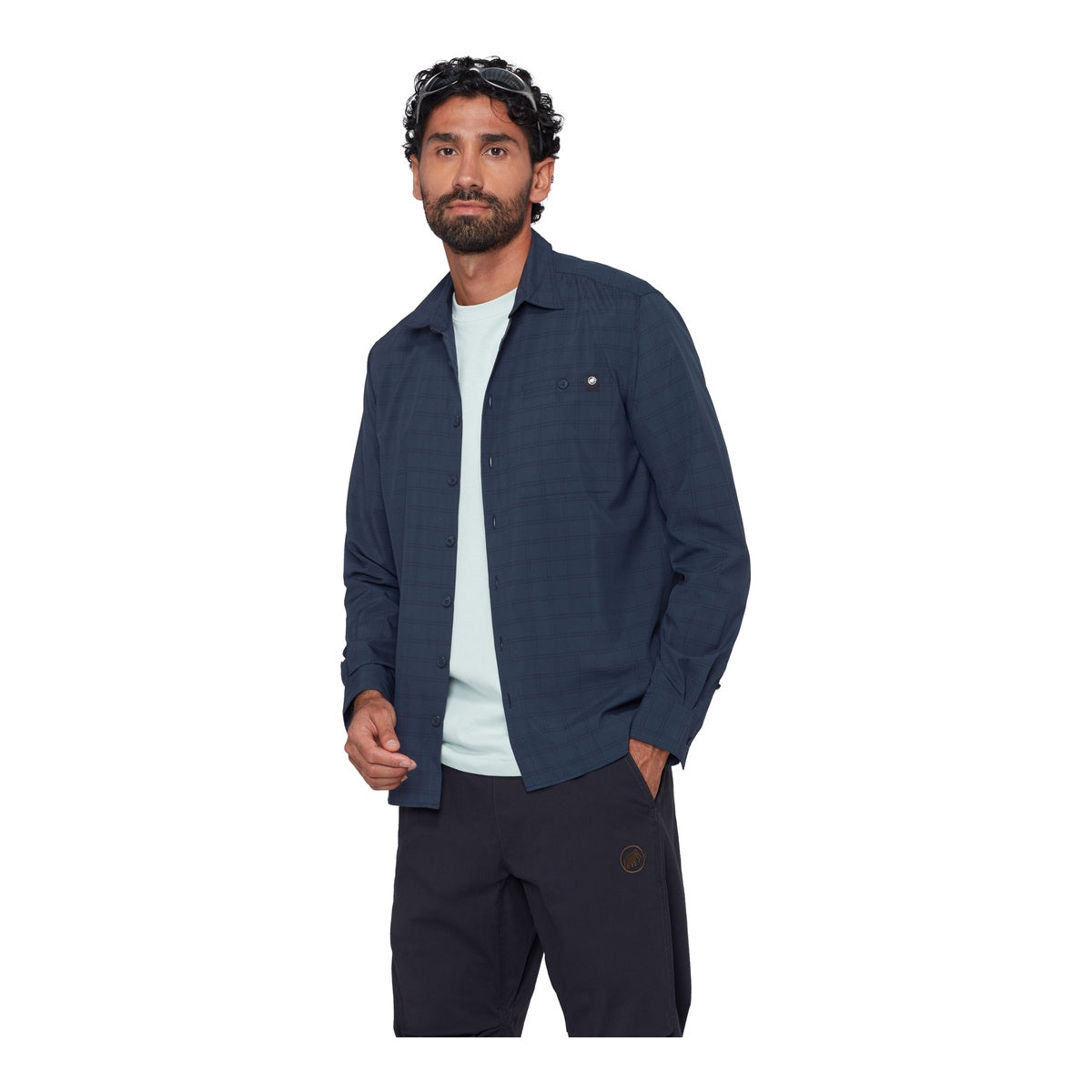 Camasa Barbati Mammut Lenni Longsleeve Marine-Black