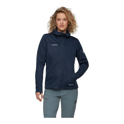Jacheta Softshell Femei Mammut Ultimate VIII So Hooded Marine