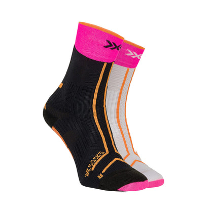 Sosete Unisex X-BIONIC Trailrun Terraskin Expert Crew Yinyang-X Black-X White-Fluo Pink