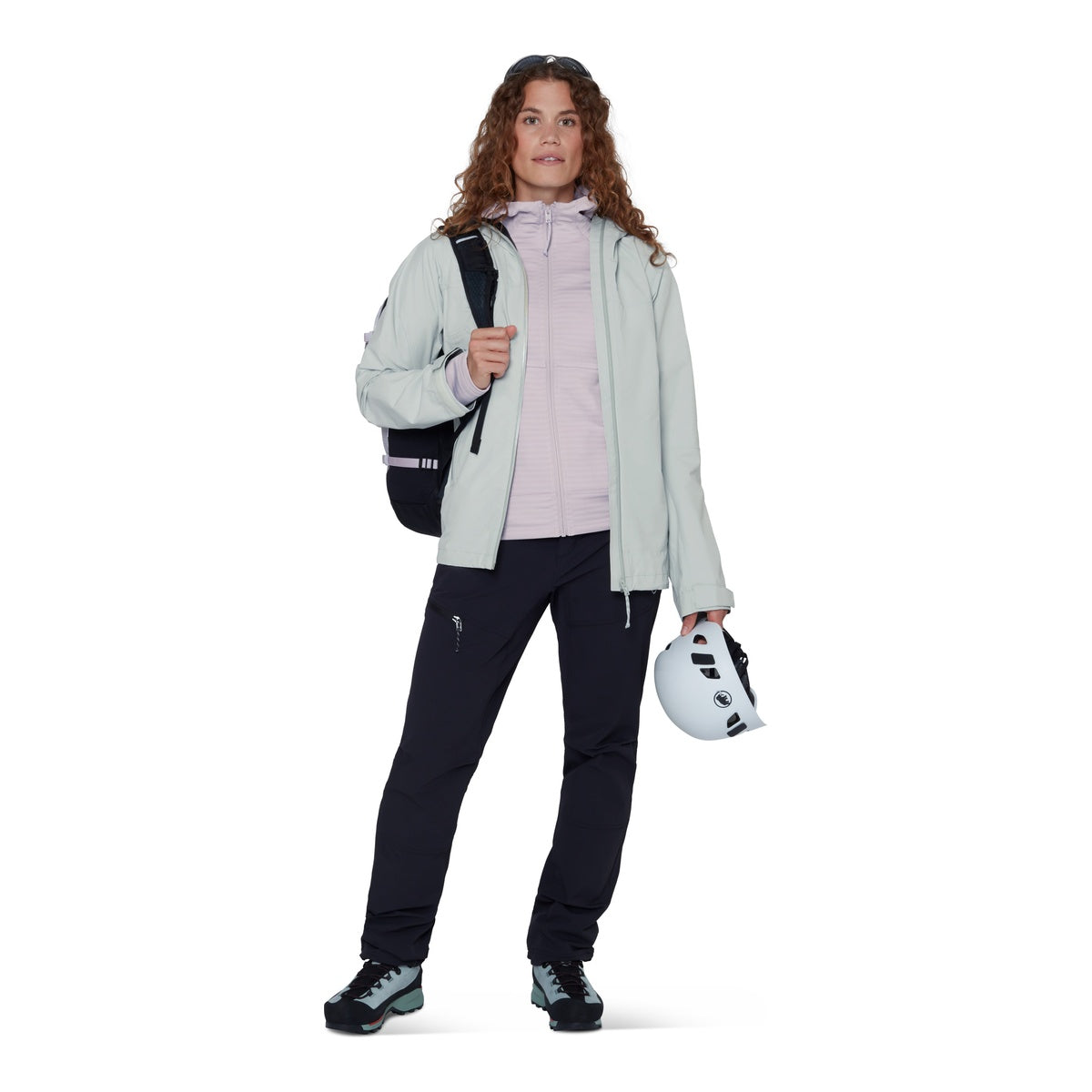 Jacheta Femei Mammut Crag HS Hooded Silver Sage