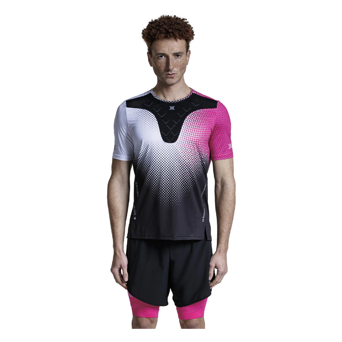 Tricou Barbati X-BIONIC Corefusion Run Dot Fade-White-Neo Pink