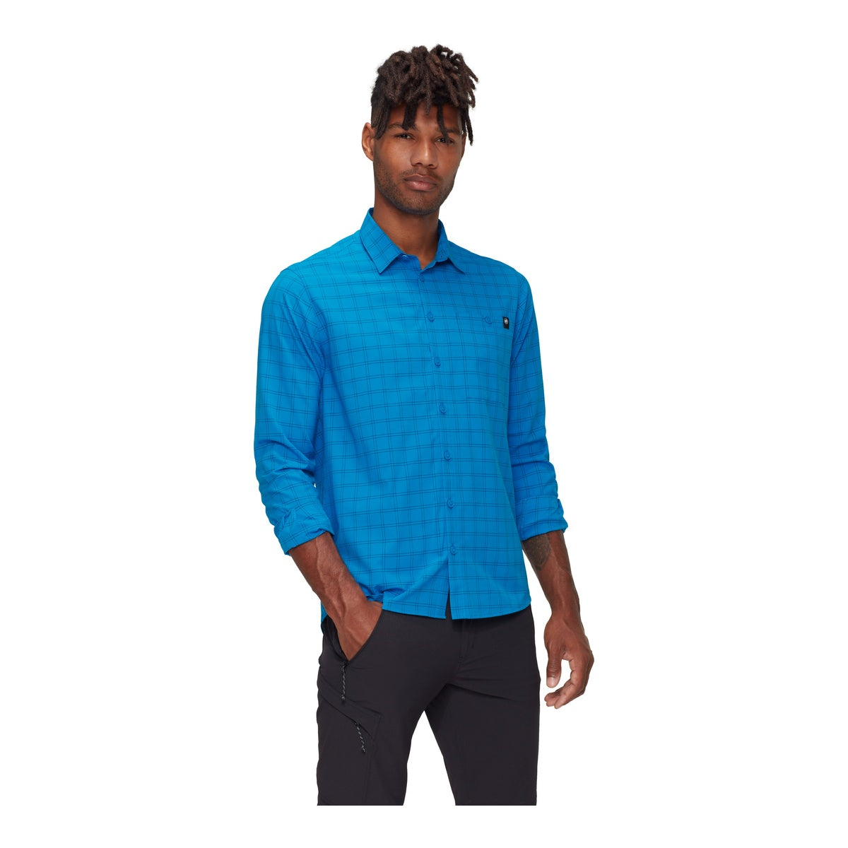 Camasa Barbati Mammut Lenni Longsleeve Glacier Blue-Marine