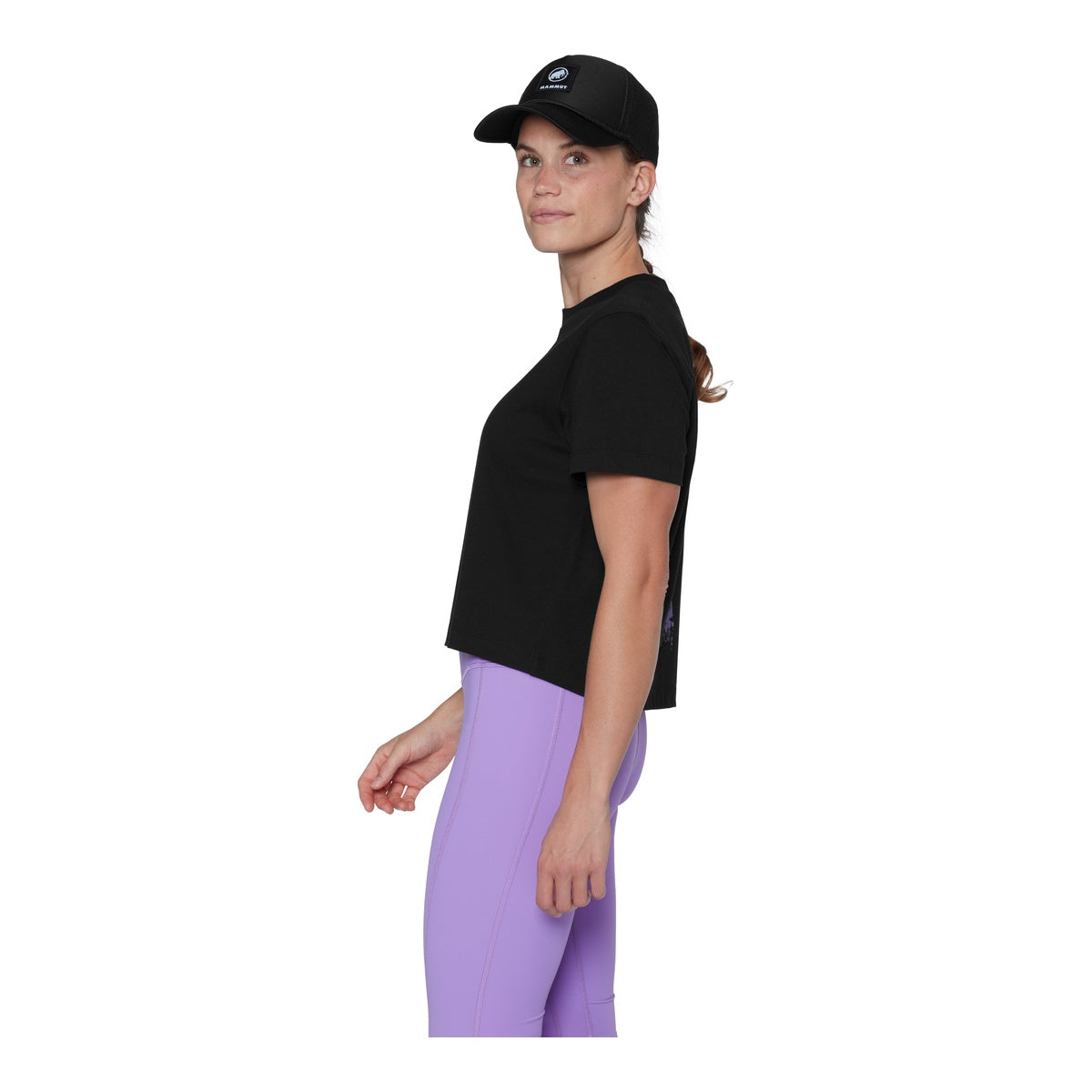 Tricou Femei Mammut Base Cropped Glacier Negru