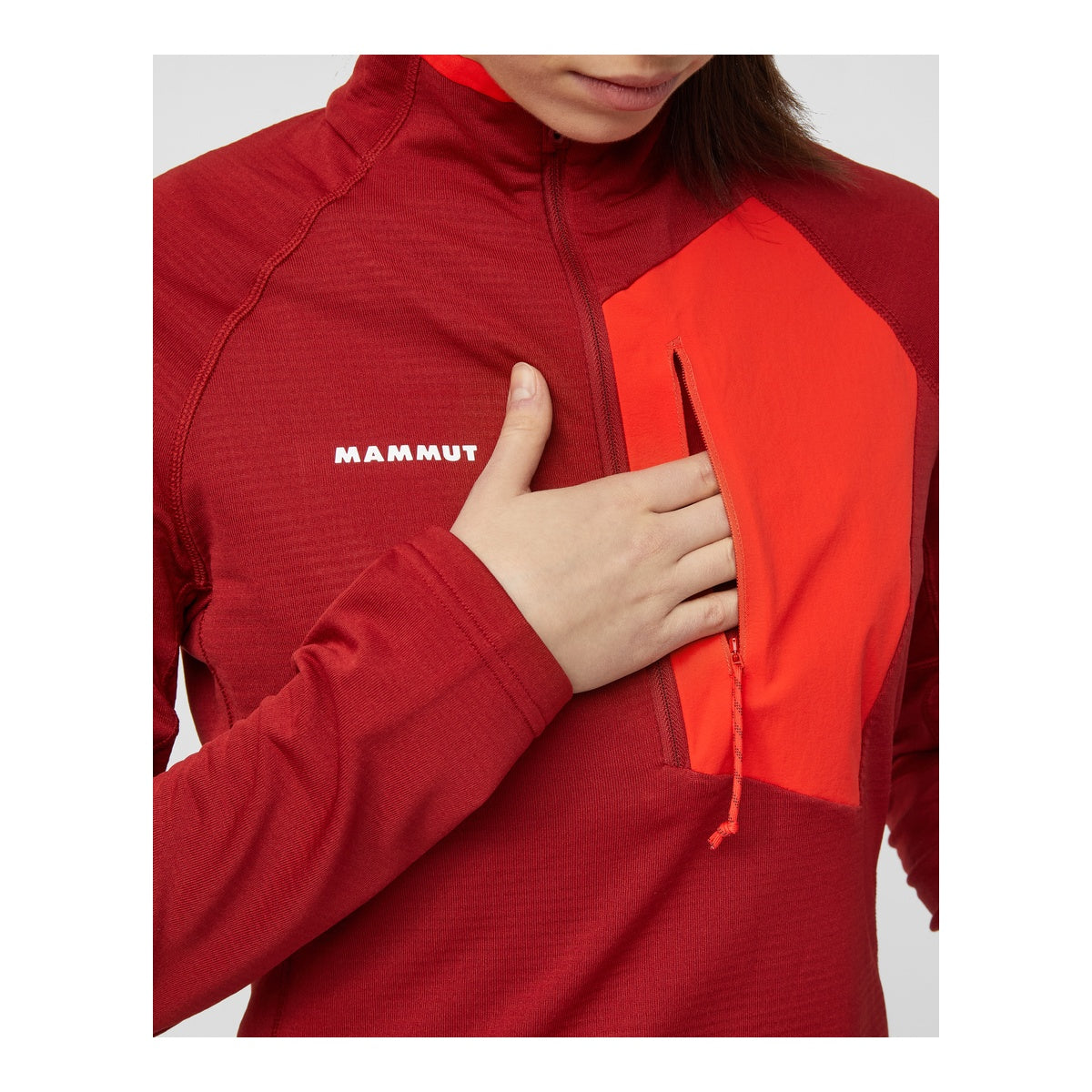 Bluza Femei Mammut Aenergy Light Ml Half Zip Pull Dark Mammut Red-Mammut Red