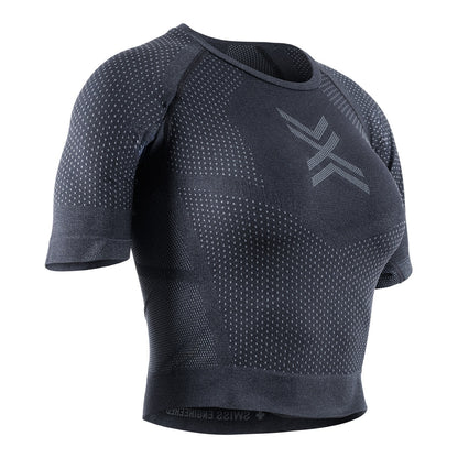 Tricou Femei X-Bionic Xceed Run Crop Wmn X Black/Rhino Grey