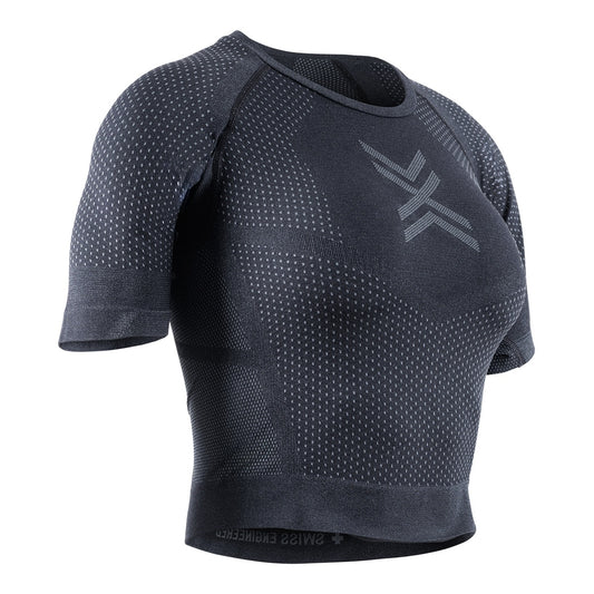 Tricou Femei X-Bionic Xceed Run Crop Wmn X Black/Rhino Grey