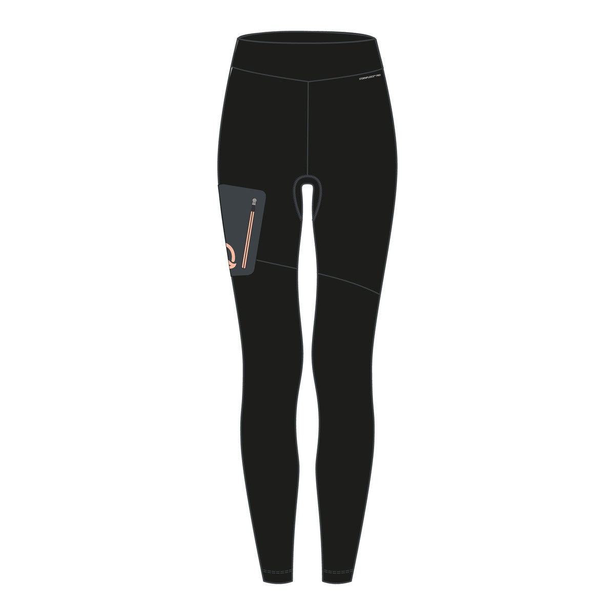Pantaloni Termici Femei Ruthke Pro Black-Grapefruit Washed