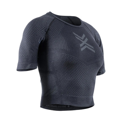 Top Femei X-BIONIC Xceed Run Crop X Black-Rhino Grey