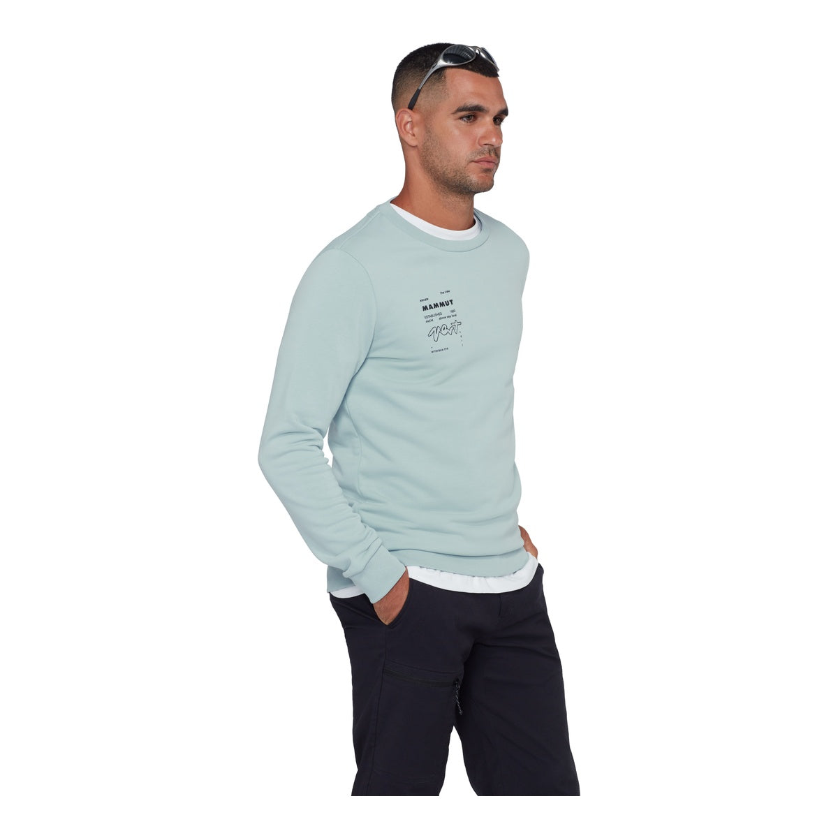 Bluza Barbati Mammut Core ML Crew Neck Vert Nebla