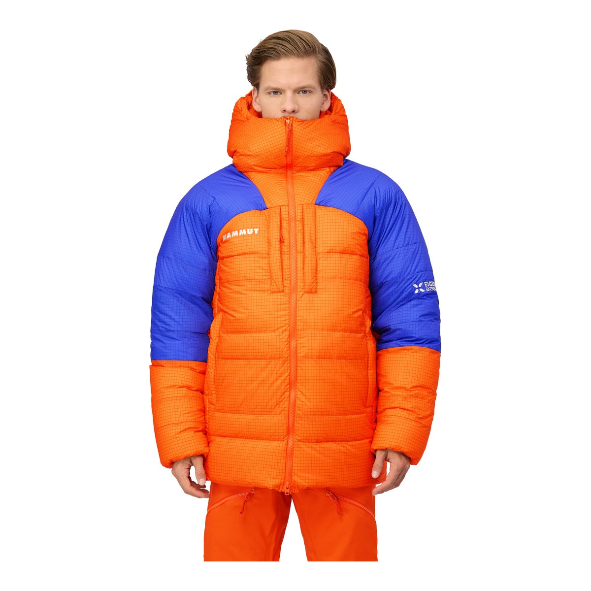 Geaca Puf Barbati Mammut Eiger Nordwand Pro Down In Hooded Parka Eiger Orange-Eiger Blue