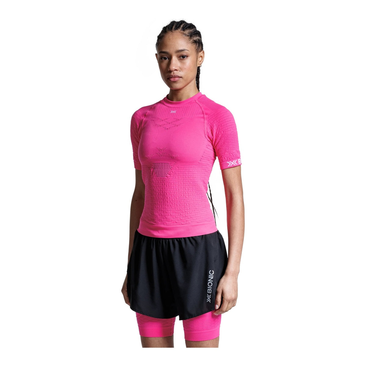 Tricou Femei X-Bionic Effektor Wmn Neo Pink/X White