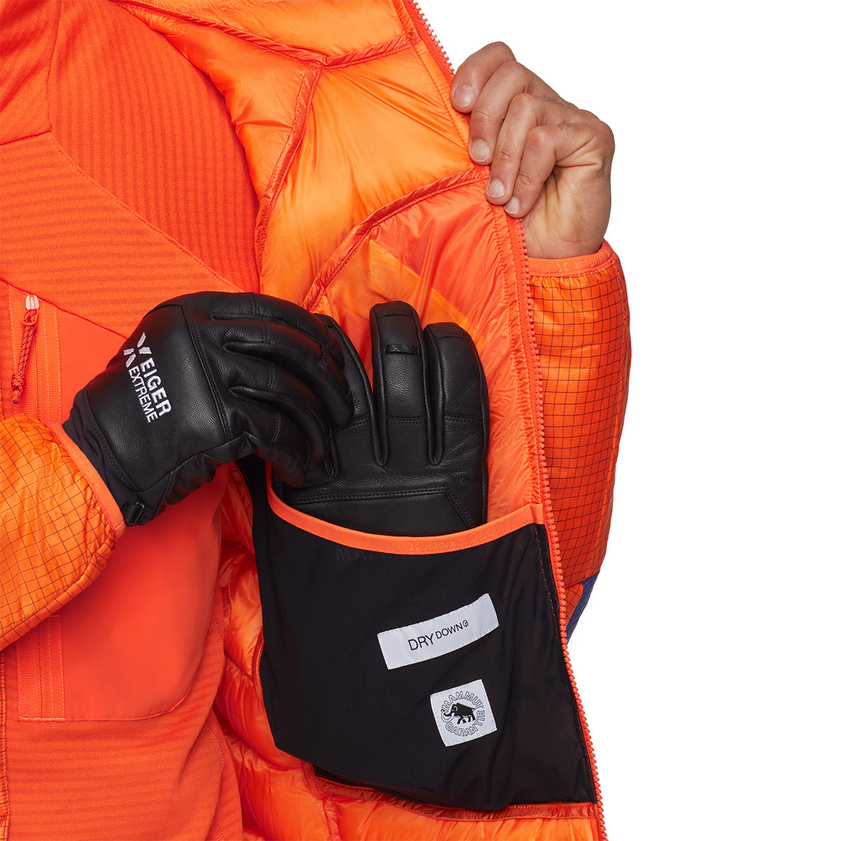 Jacheta Barbati Mammut Eiger Nordwand Light Down In Hooded Eiger Orange-Eiger Blue