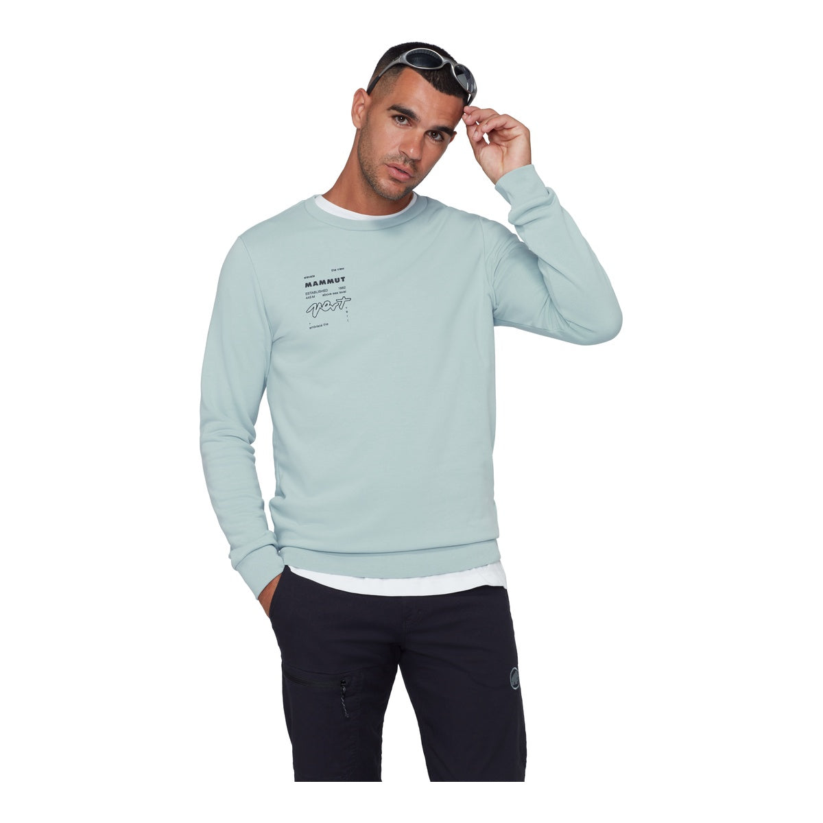 Bluza Barbati Mammut Core ML Crew Neck Vert Nebla