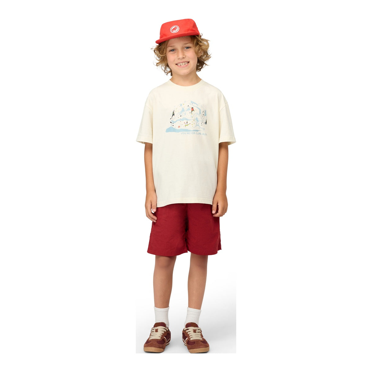Pantaloni Scurti Copii Mammut Crag Climbing Midi Rosu