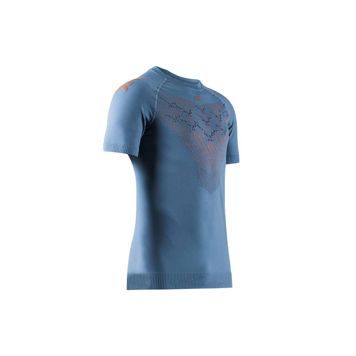 Tricou Alergare Barbati X-Bionic Twyce Run Mineral Blue/Orange