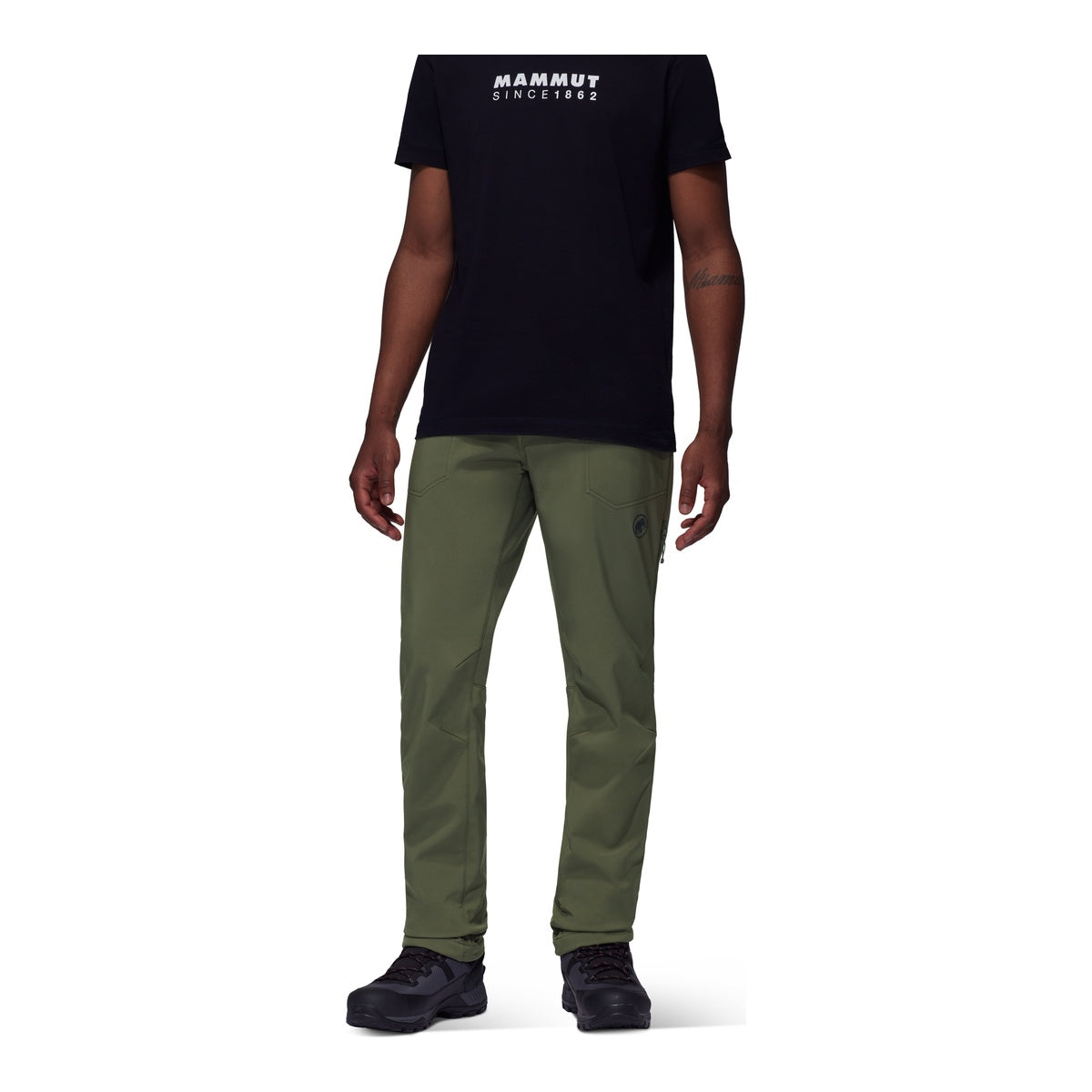 Pantaloni Softshell Barbati Mammut Runbold Winter So Dark Marsh