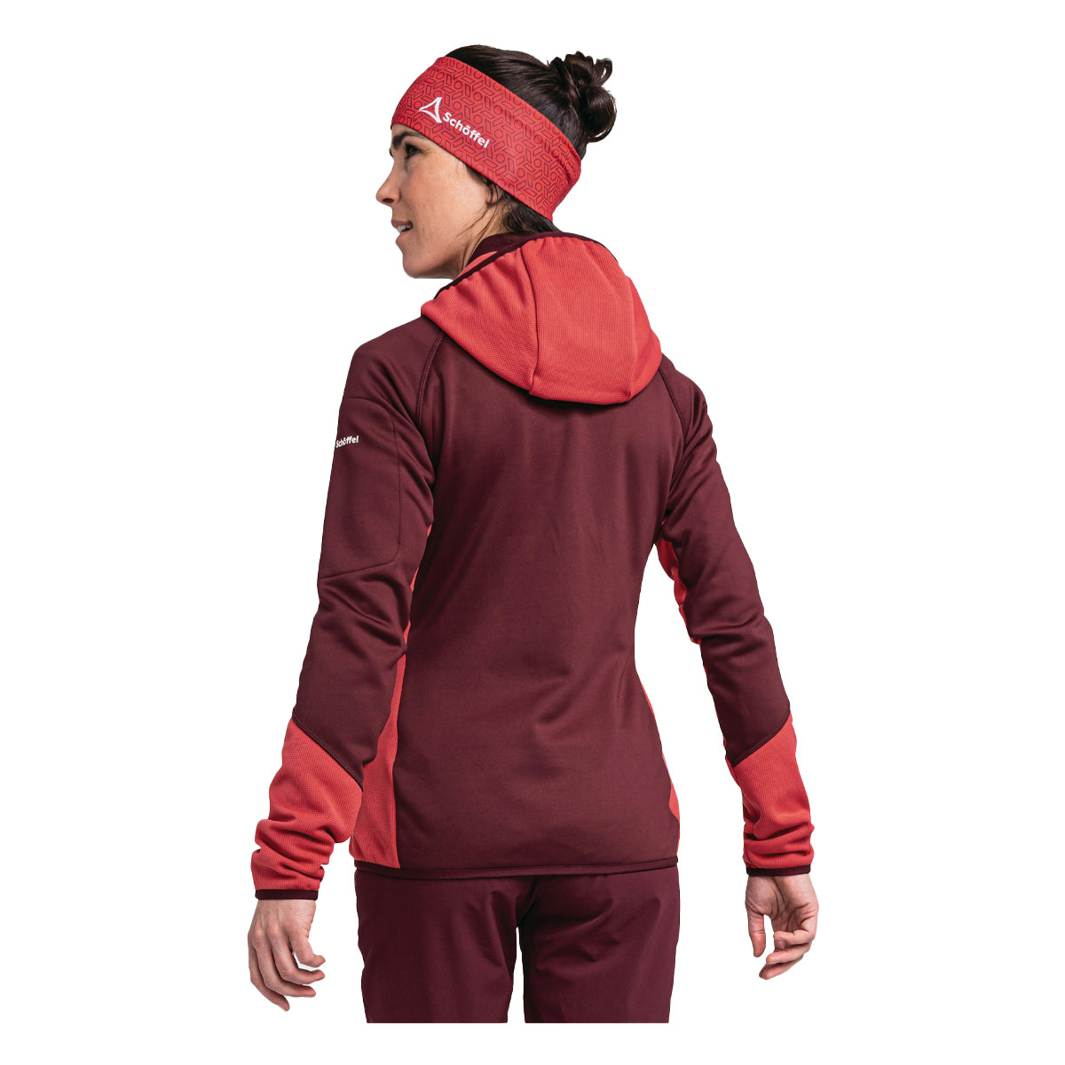 Jacheta Femei Fleece Schoffel Hoody Lodron L Dark Burgundy