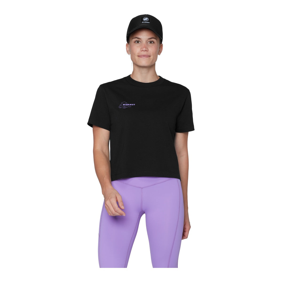 Tricou Femei Mammut Base Cropped Glacier Negru