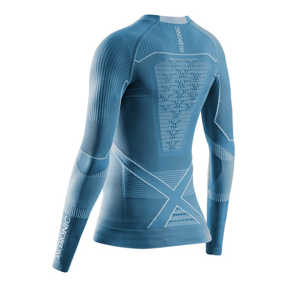 Bluza Femei X-Bionic Energy Accumulator Light Ls Wmn Mineral Blue/Arctic White