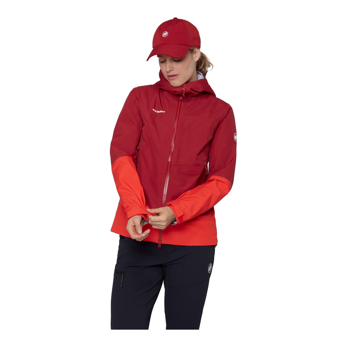 Jacheta Femei Mammut Alto Guide HS Hooded Dark Mammut Red-Mammut Red