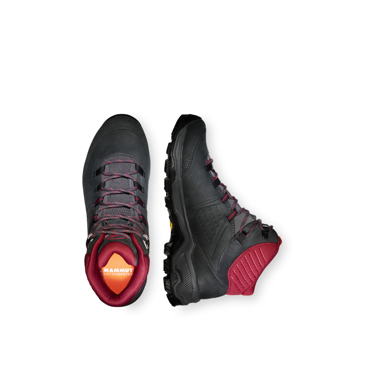 Bocanci Drumetie Femei Mammut Nova IV Mid GTX Black Blood Red