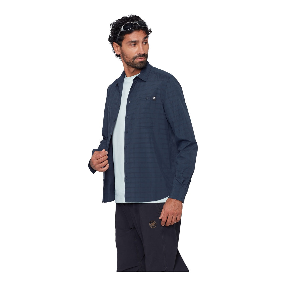 Camasa Barbati Mammut Lenni Longsleeve Marine-Black