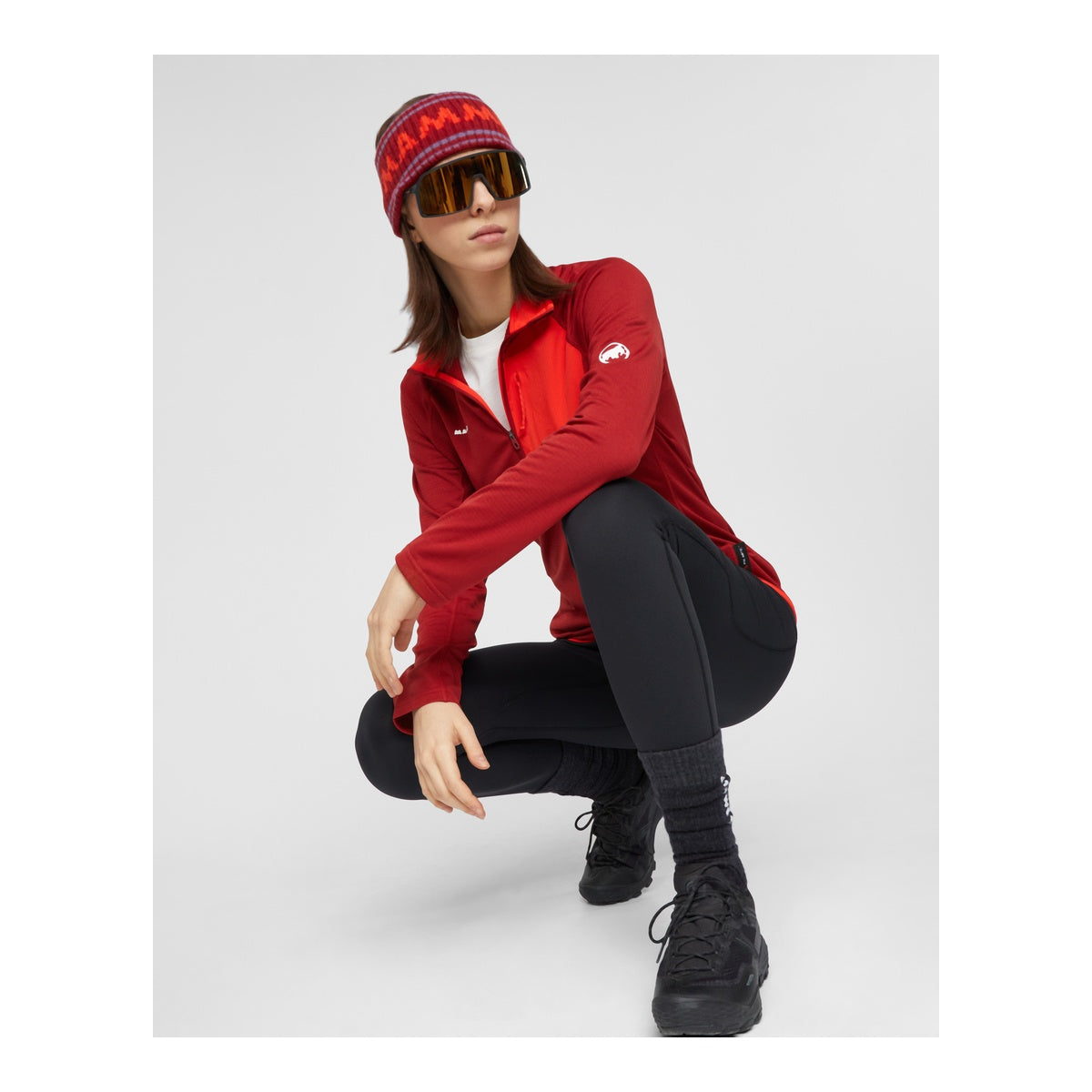 Bluza Femei Mammut Aenergy Light Ml Half Zip Pull Dark Mammut Red-Mammut Red