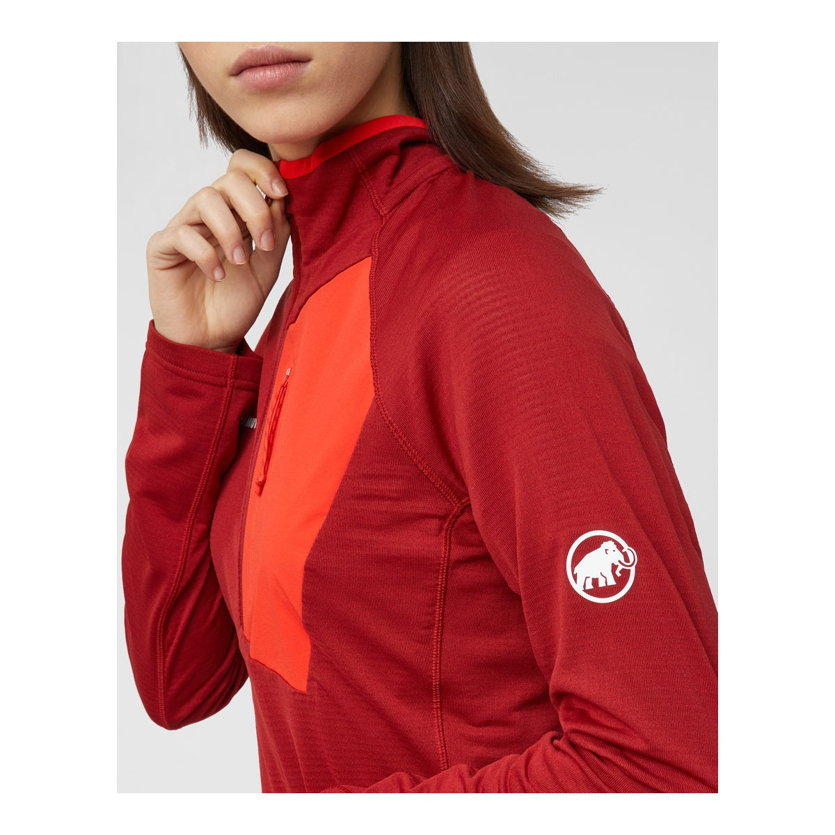 Bluza Femei Mammut Aenergy Light Ml Half Zip Pull Dark Mammut Red-Mammut Red