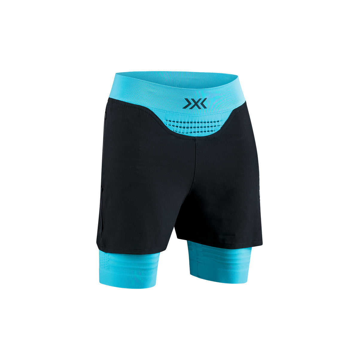 PANTALONI SCURTI EFFEKTOR 4D STREAMLITE WMN BLACK/EFFEKTOR TURQUOISE