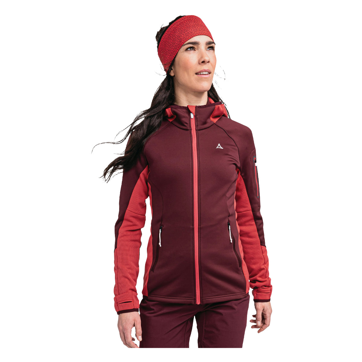 Jacheta Femei Fleece Schoffel Hoody Lodron L Dark Burgundy