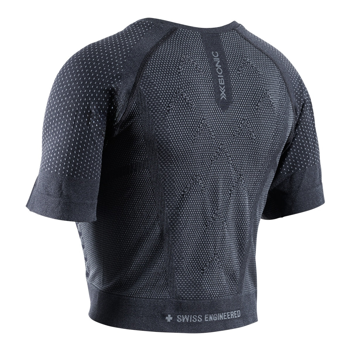 Tricou Femei X-Bionic Xceed Run Crop Wmn X Black/Rhino Grey