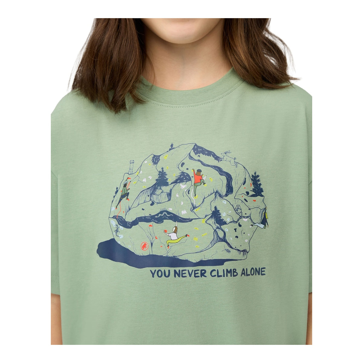 Tricou Copii Mammut Base Climbing Verde