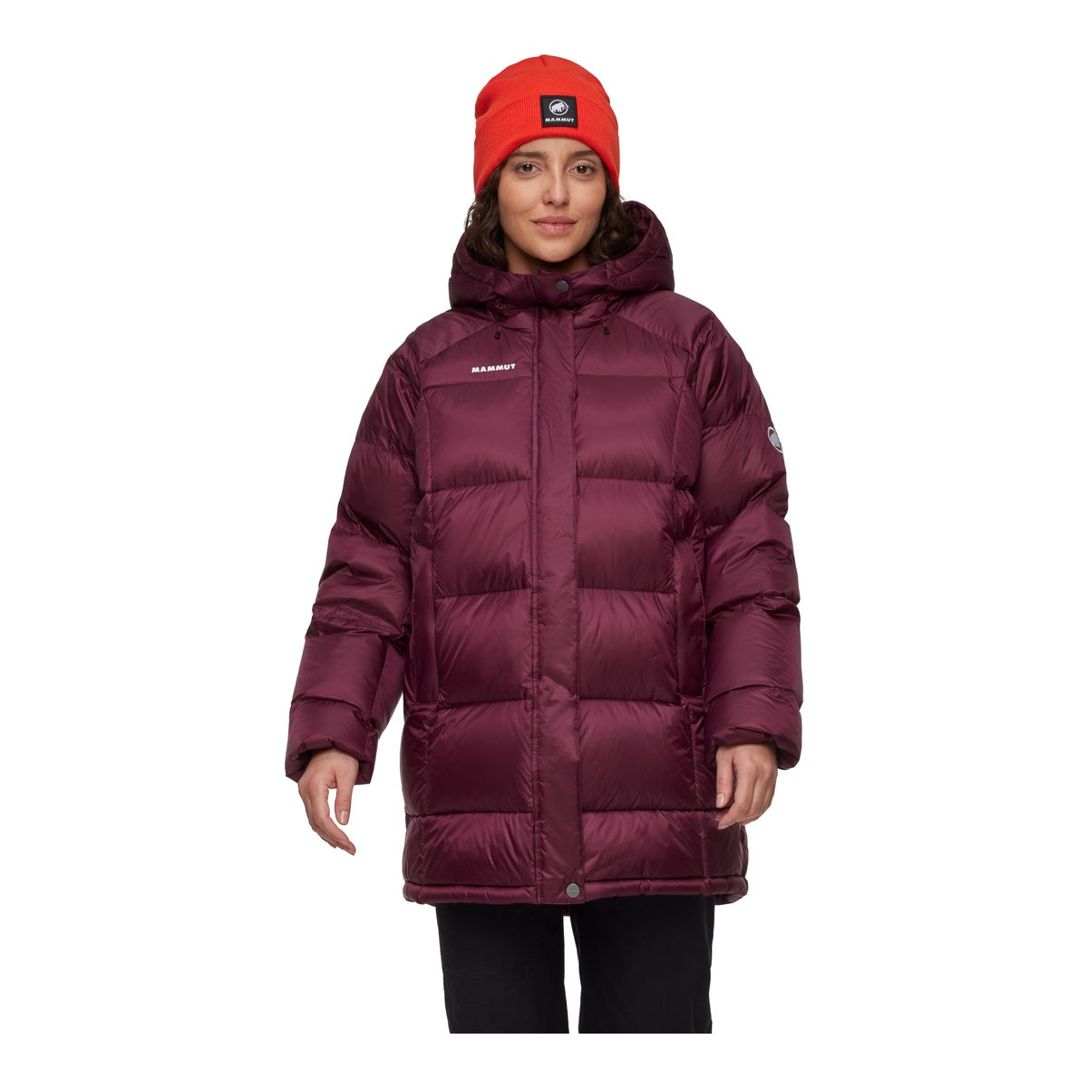 Geaca Puf Femei Mammut Glacier Glow In Hooded Parka Burgundy