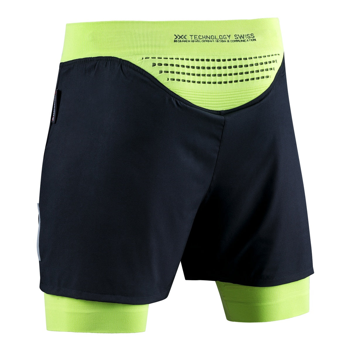 Pantaloni Scurti Barbati X-Bionic Effektor 4D Running Streamlite Opal Black/Effektor Green