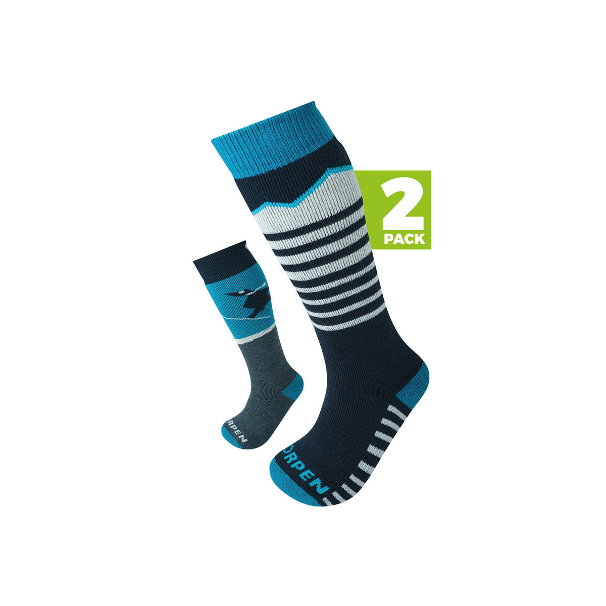Sosete Schi Copii Lorpen S2Kne Merino 2 Pack Eco Blue