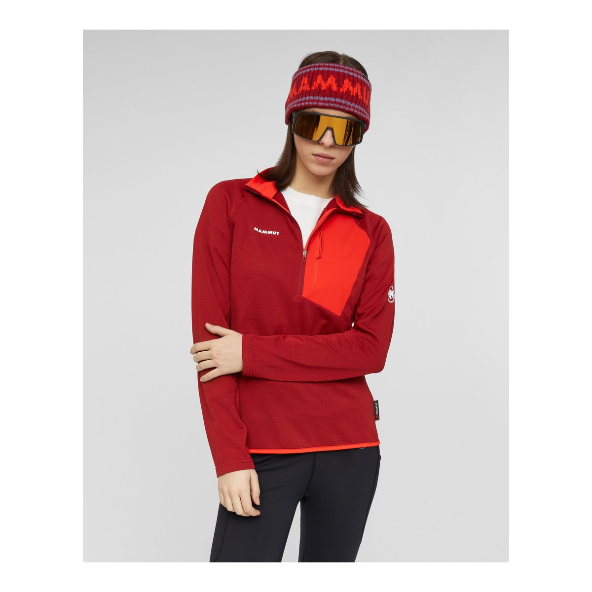Bluza Femei Mammut Aenergy Light Ml Half Zip Pull Dark Mammut Red-Mammut Red