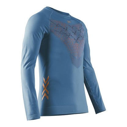 Bluza Barbati X-Bionic Twyce Run Ls Mineral Blue/Orange