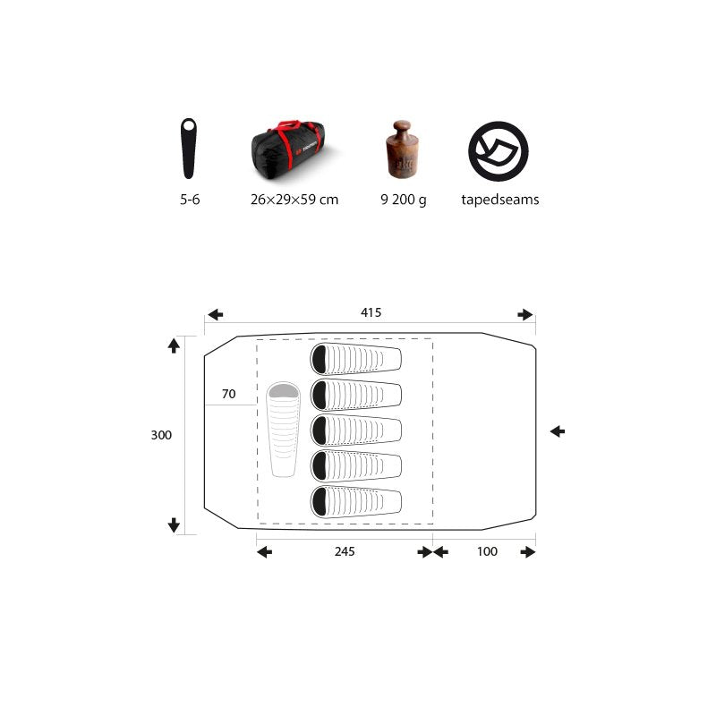 Cort Macao Dark Lagoon/ Dark Grey 5-6 Persoane