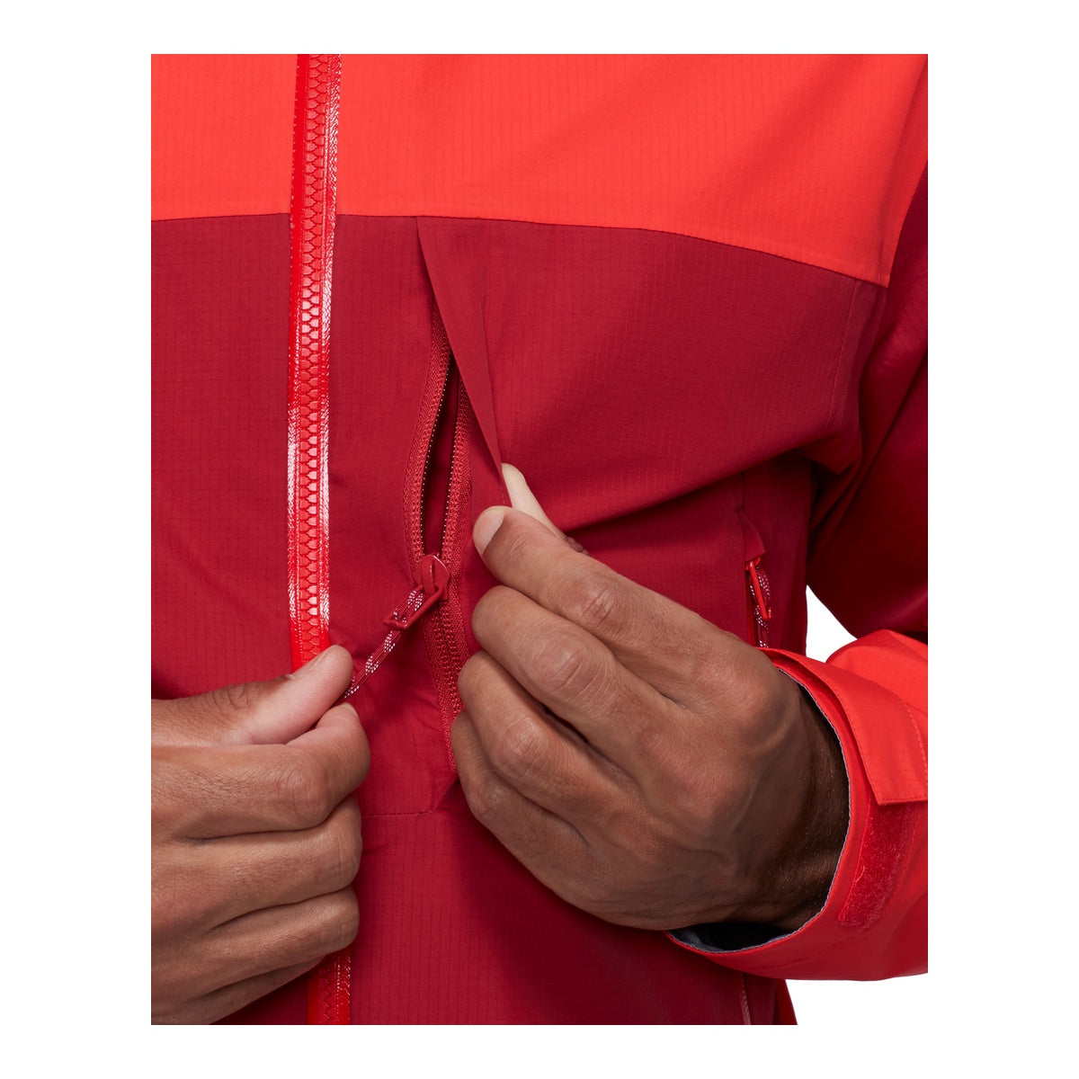 Jacheta Barbati Mammut Alto Guide HS Hooded Dark Mammut Red-Mammut Red