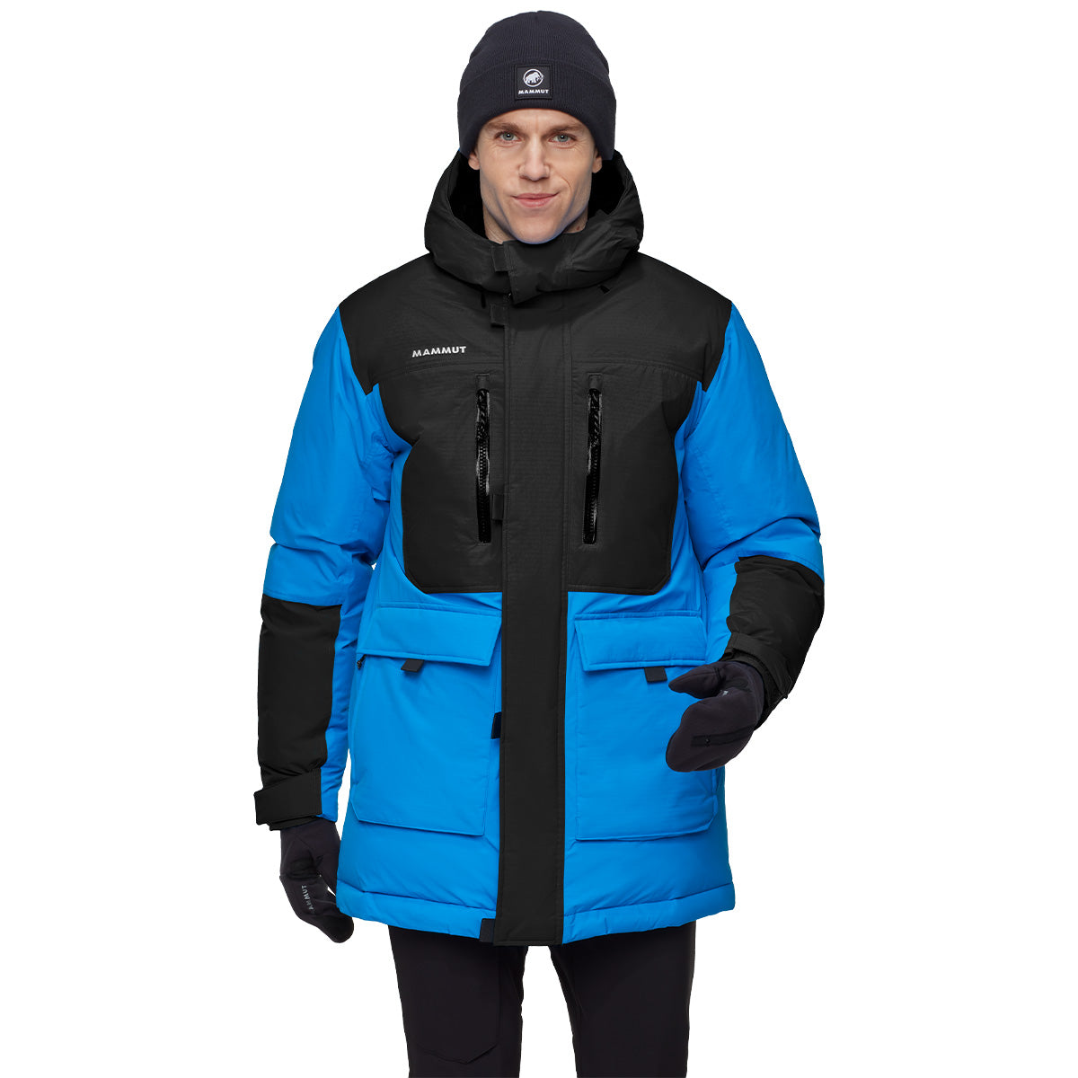 Jacheta Barbati Mammut Arctic In Hooded Parka Glacier Blue-Black